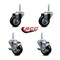 Service Caster 3 Inch Black Polyurethane Wheel Swivel 34 Inch Threaded Stem Caster Set 2 Brakes SCC SCC-TS20S314-PPUB-BLK-34212-2-TLB-2 - alternate 3